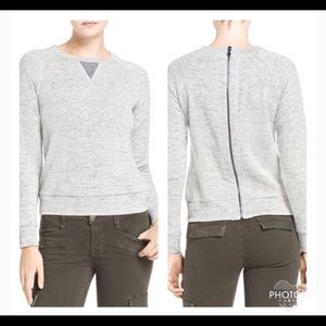 JBRAND Debbie Back Zip Linen Sweatshirt